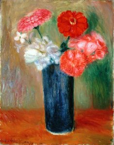 Flowers in a Blue Vase by William James Glackens