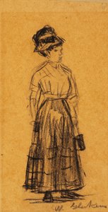 Woman in Black Hat and Black Skirt by William James Glackens