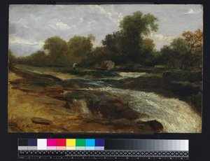 River landscape with an angler, 1842