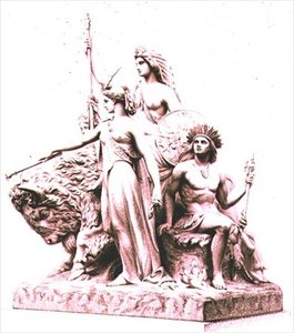 America, engraved by the artist from the marble group by John Bell at The Albert Memorial, Hyde Park, pub. by Virtue and Company by William John Roffe