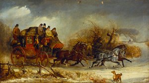 Coaching Scene - Through the Four Seasons: Winter by William Joseph Shayer