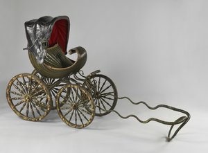 A painted and gilded baby carriage by William Kent