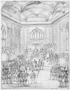 Henry VIII receiving Montmorency, the French Ambassador, at Hampton Court by William Kent