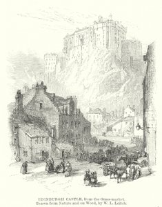 Edinburgh Castle, from the Grass-market by William Leighton (after) Leitch