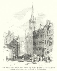 The Victoria Hall and Part of High Street, Edinburgh by William Leighton (after) Leitch