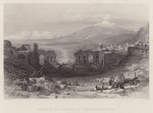 Ruins of the Theatre at Taormina, and Mount Aetna
