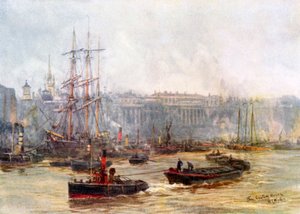 The Custom House and Billingsgate by William Lionel (after) Wyllie