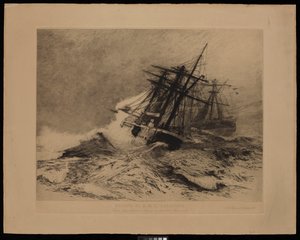 Escape of H.M.S. Calliope From Apia Harbour Samoa, on the 16th of March 1889