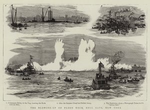 The Blowing-up of Flood Rock, Hell Gate, New York by William Lionel Wyllie