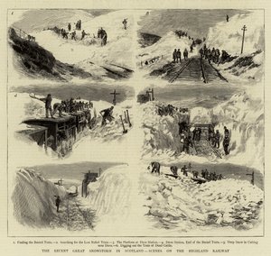 The Recent Great Snowstorm in Scotland, Scenes on the Highland Railway by William Lionel Wyllie