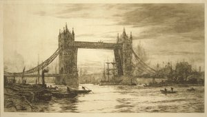 Tower Bridge viewed from the River Thames, London, c1894-1931