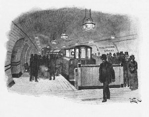 Electric Railway Station City and South London, King William Street, 1891 by William Luker