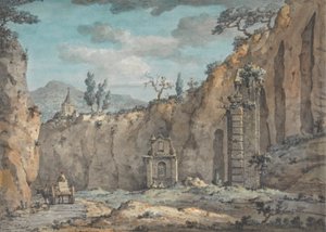 Oxcart in the Grotto at Posillipo by William Marlow