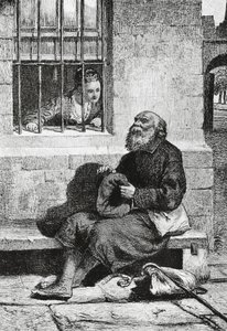 Miss Wardour and beggar Edie Ochiltree, illustration for Antiquary, historical novel by Walter Scott by William McTaggart
