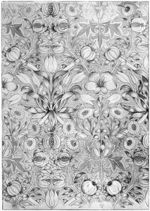 Lily and pomegranate pattern wallpaper by William Morris