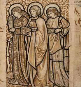 Three Marys at the Sepulchre (Design for Stained Glass) by William Morris