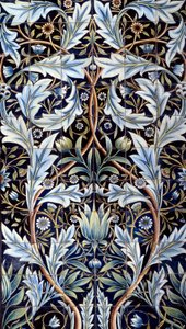 Wall covering panel (66 tiles) made by William Morris and William Frend de Morgan in faience. From Membland Hall for Edward Charles Baring. Chelsea, England. 1876-1877 Paris, Musee d