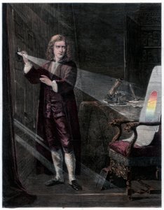 Newton investigating light, 1870