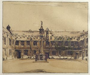 The Front Quad of Corpus Christi College, Oxford by William Nicholson