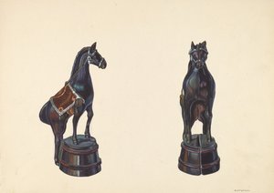 Horse on Barrel Bank by William O. Fletcher