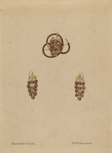 Hair Brooch and Earrings by William P. Shearwood