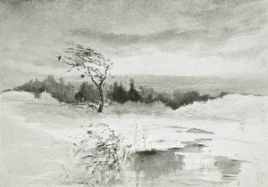 Landscape with Water and Windswept Tree by William Parsons Winchester  Dana