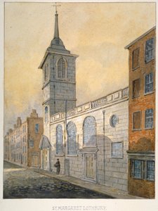 South-east view of the Church of St Margaret Lothbury, City of London, 1815