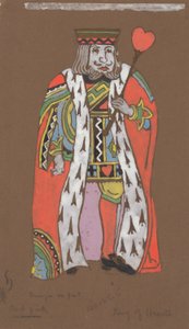 King of Hearts (Costume Design for Alice-in-Wonderland, 1915)