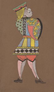 Knave of Hearts costume design for Alice-in-Wonderland by William Penhallow Henderson