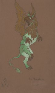 The Gryphon costume design for Alice-in-Wonderland by William Penhallow Henderson