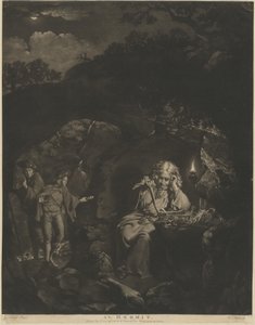 A Hermit by William Pether after Joseph Wright