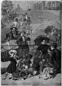 Victorian England: Tourists on the Beach of Ramsgate, England by William Powell (after) Frith