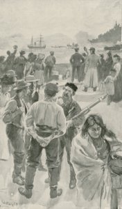 The Arrival of Annual Ship at Fort York, Hudson Bay by William Rainey