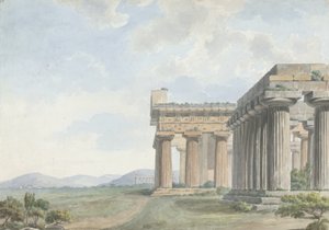 Views in the Levant: Temple Ruins at Paestum, c.1785 by William Reveley