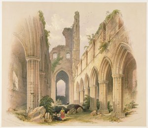 Kirkstall Abbey, the Nave and Choir, from 