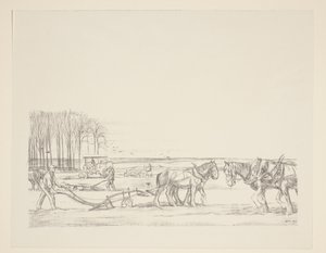Ploughing the land by William Rothenstein
