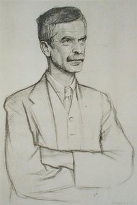Portrait of John Lawrence Le Breton Hammond by William Rothenstein