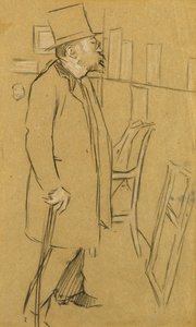 The Connoisseur - Possibly a portrait of Mons. Julien, c.1890 by William Rothenstein