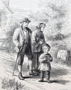 An elderly couple and their grandchild