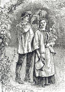 Engraving of the Crowning of the May Queen by William Small