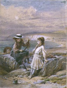 Two Girls and a Boy with Seaweed by William Stephen Coleman