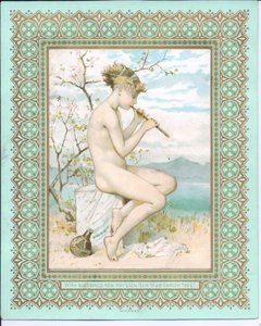 Bathing Beauty at a Beach Playing a Flute, c.1881
