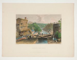 Lockport, Erie Canal, illustration for Nathaniel Parker Willis by William Tombleson