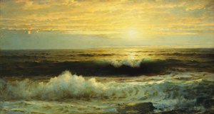 An Orange Sunset Waning Low