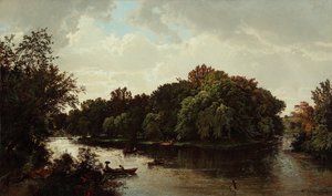 Lake Scene, Boating 1861 by William Trost Richards