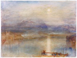 Moonlight over Lake Lucerne