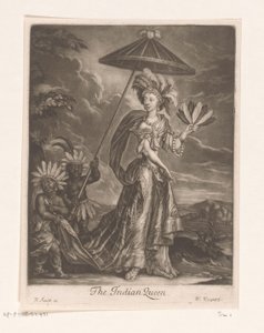 Portrait of Anne Bracegirdle as Queen (title: The Indian Queen) by William Vincent