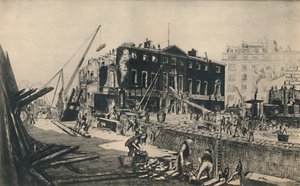 Demolishing Devonshire House (1927) by William Walcot