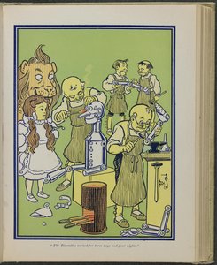 "The Tinsmith Worked for Three Days and Four Nights", Illustration from "The Wonderful Wizard of Oz" by Lyman Frank Baum by William Wallace Denslow
