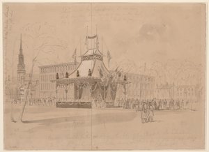 Building Erected for the Reception of the Body of the President at Cleveland by William Waud